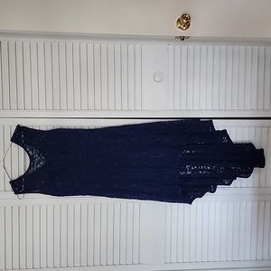Blue hi low lace detail dress size xl